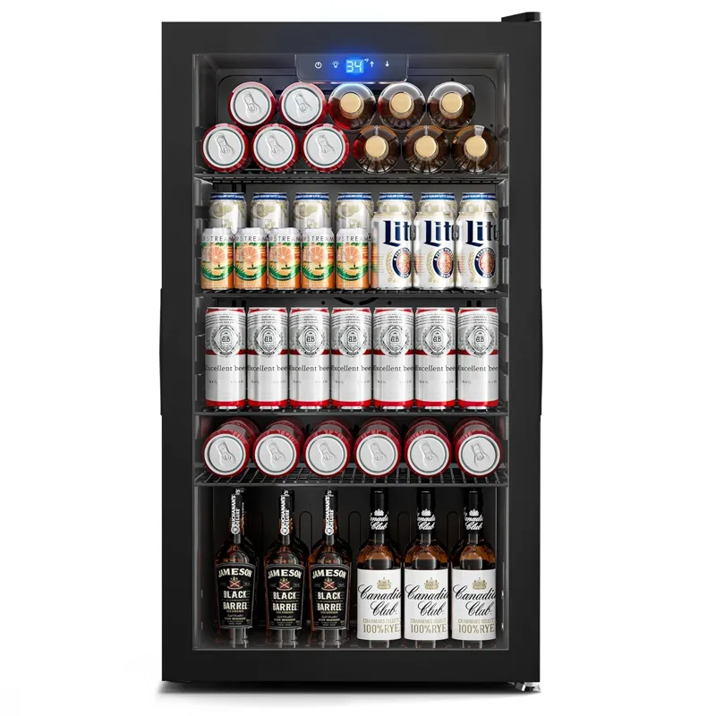 Wine Beer Fridge - Réfrigérateur à boissons 130 canettes, mini-réfrigérateur
