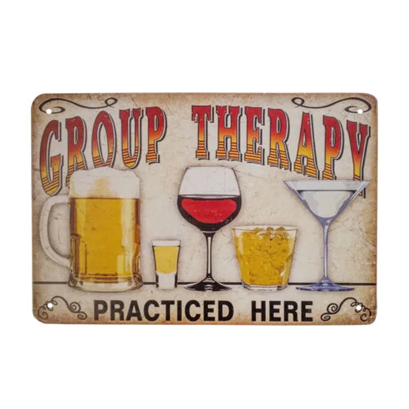 Wine Beers - Plaque murale en aluminium amusante et
