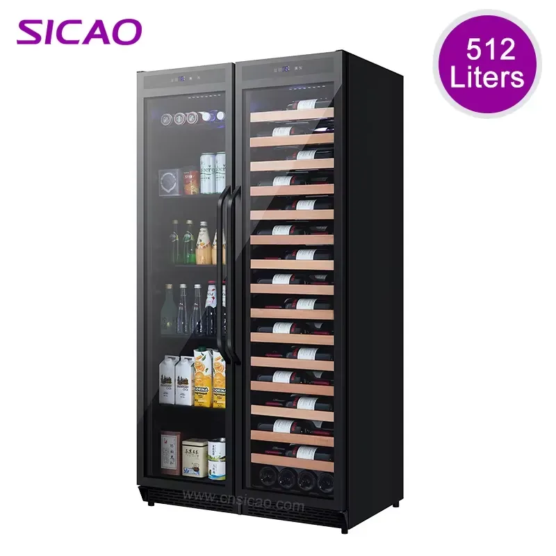 Wine Beer Fridge - Réfrigérateur à boissons encastrable, double porte,