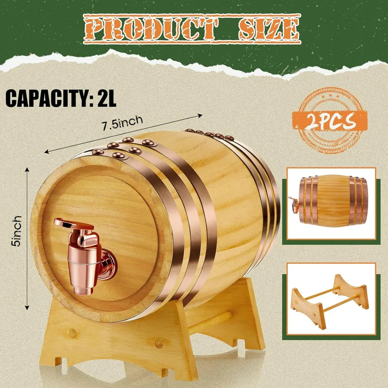 Lot de 2 Distributeurs en Bois - Wine Beer Tequila avis et prix